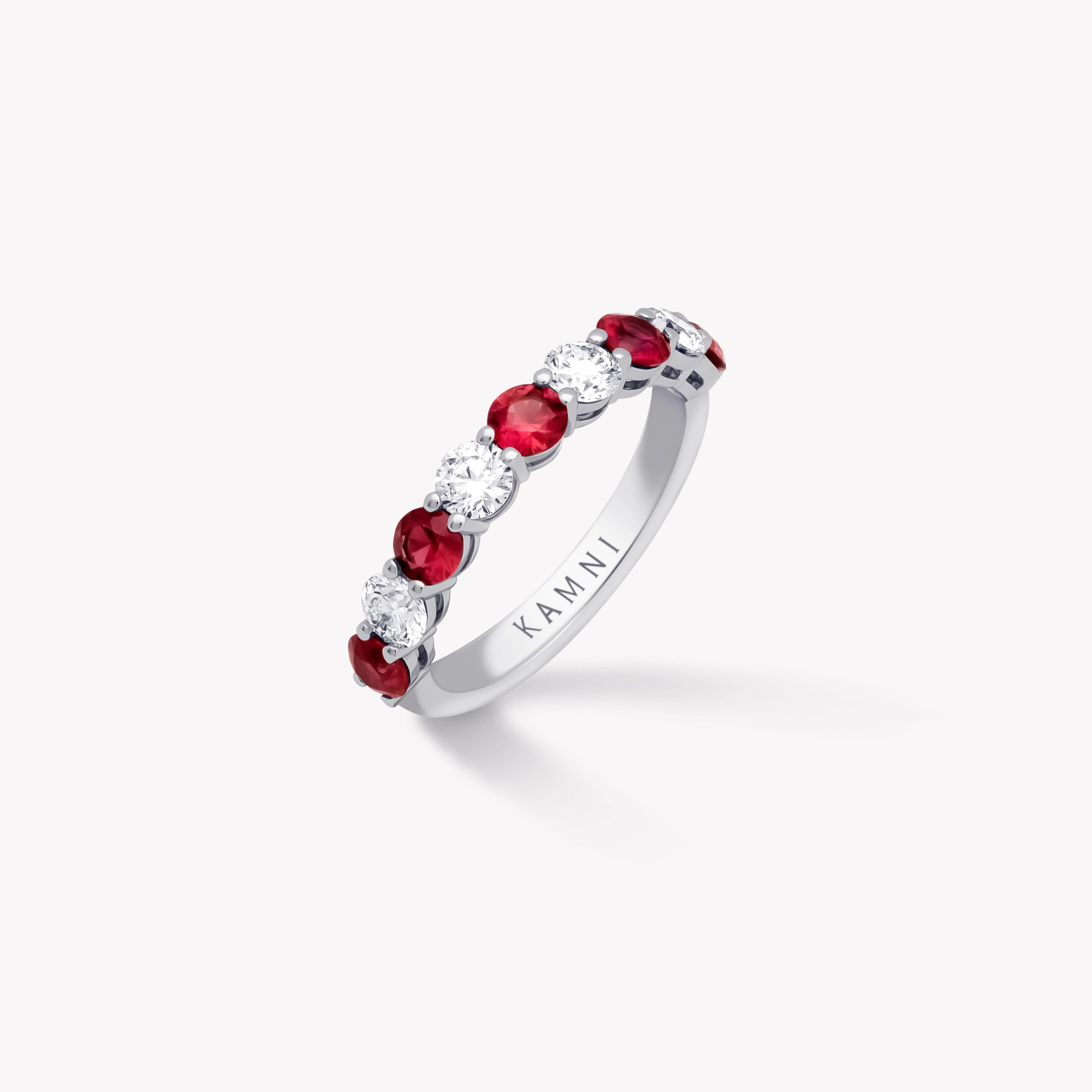 ROUND CUT RUBY AND DIAMOND RING
