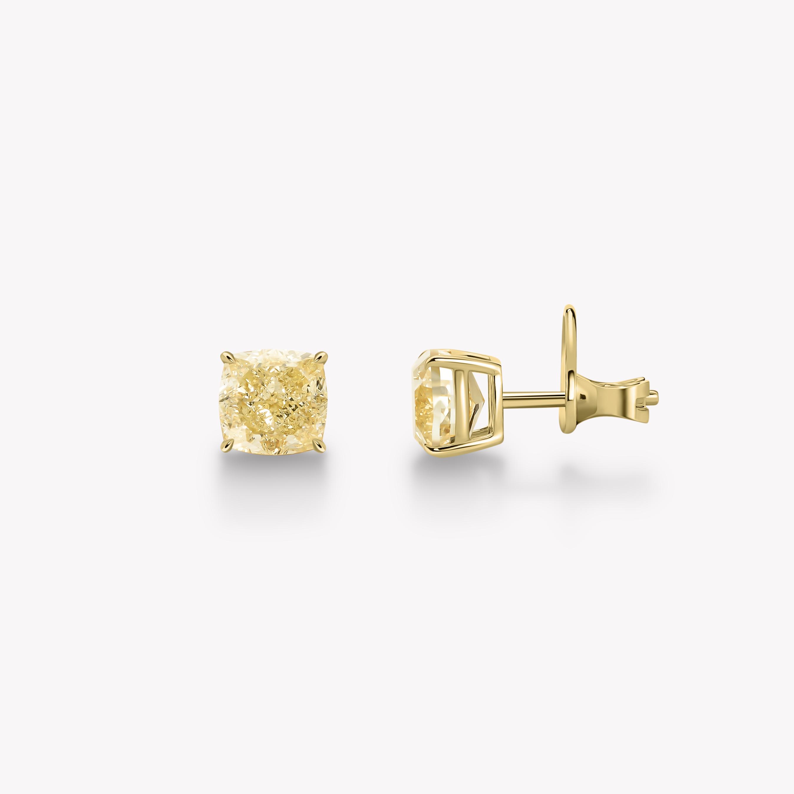YELLOW DIAMOND STUD EARRINGS