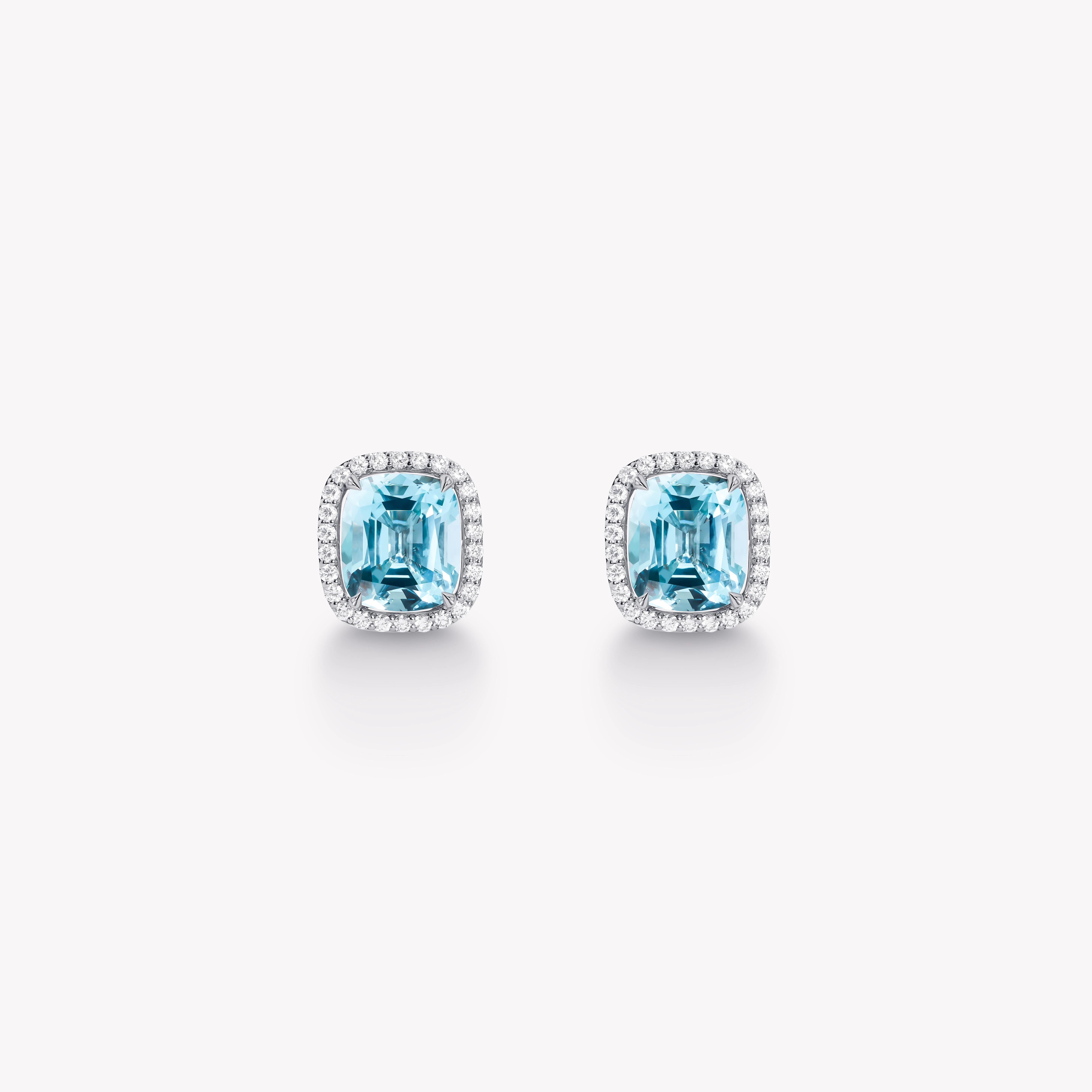 AQUAMARINE HALO EARRINGS 2
