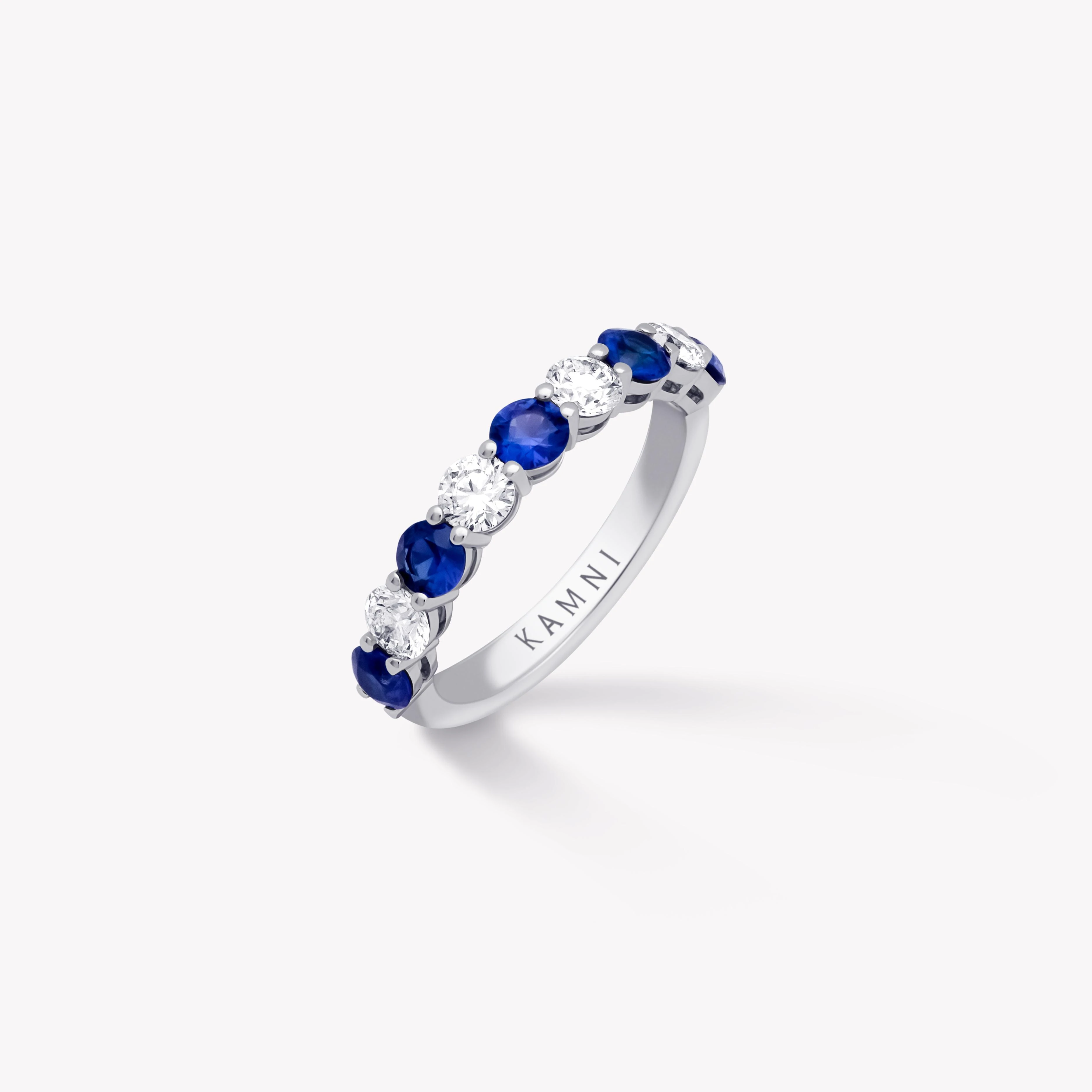ROUND CUT SAPPHIRE AND DIAMOND RING