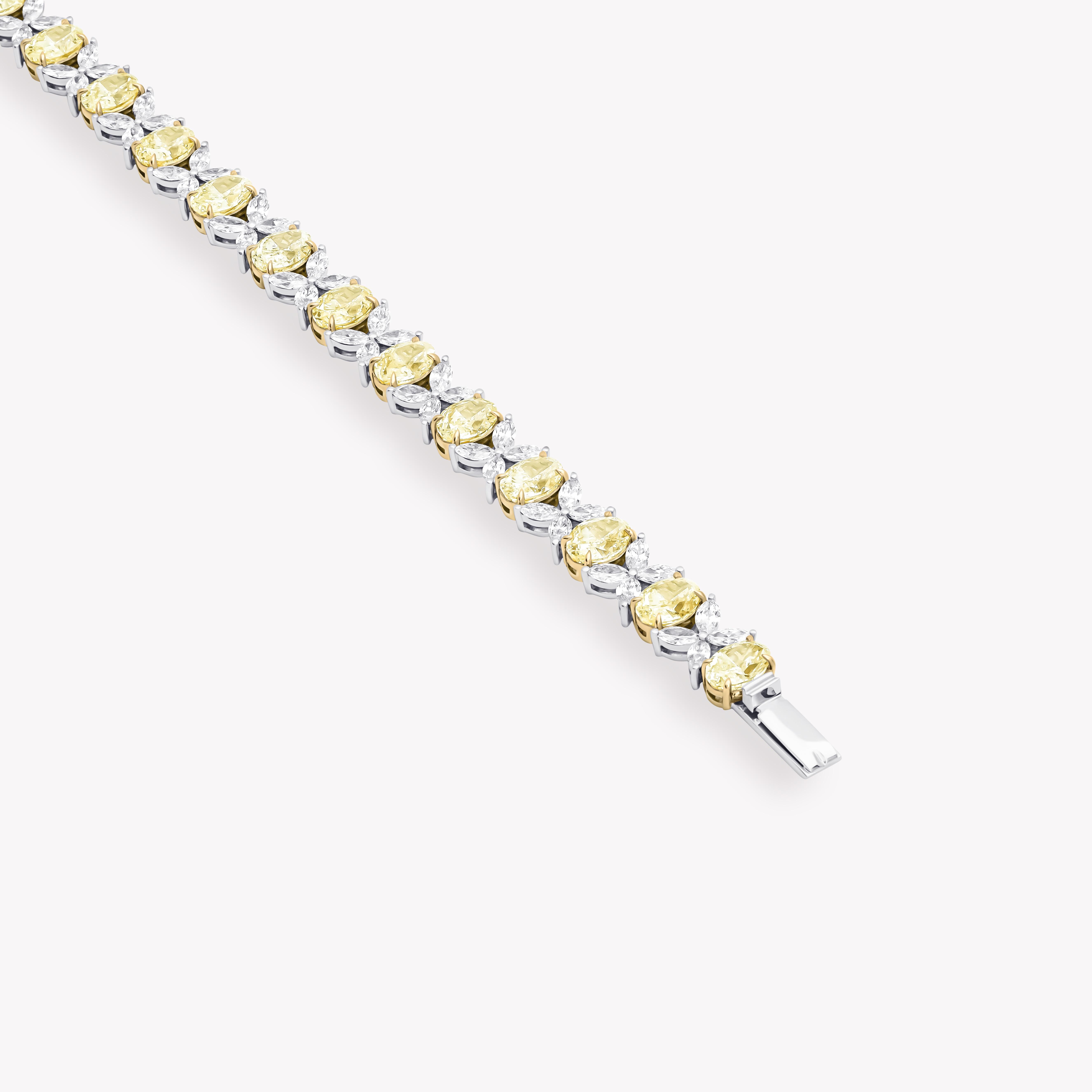 YELLOW OVAL AND MARQUISE DIAMOND BRACELET
