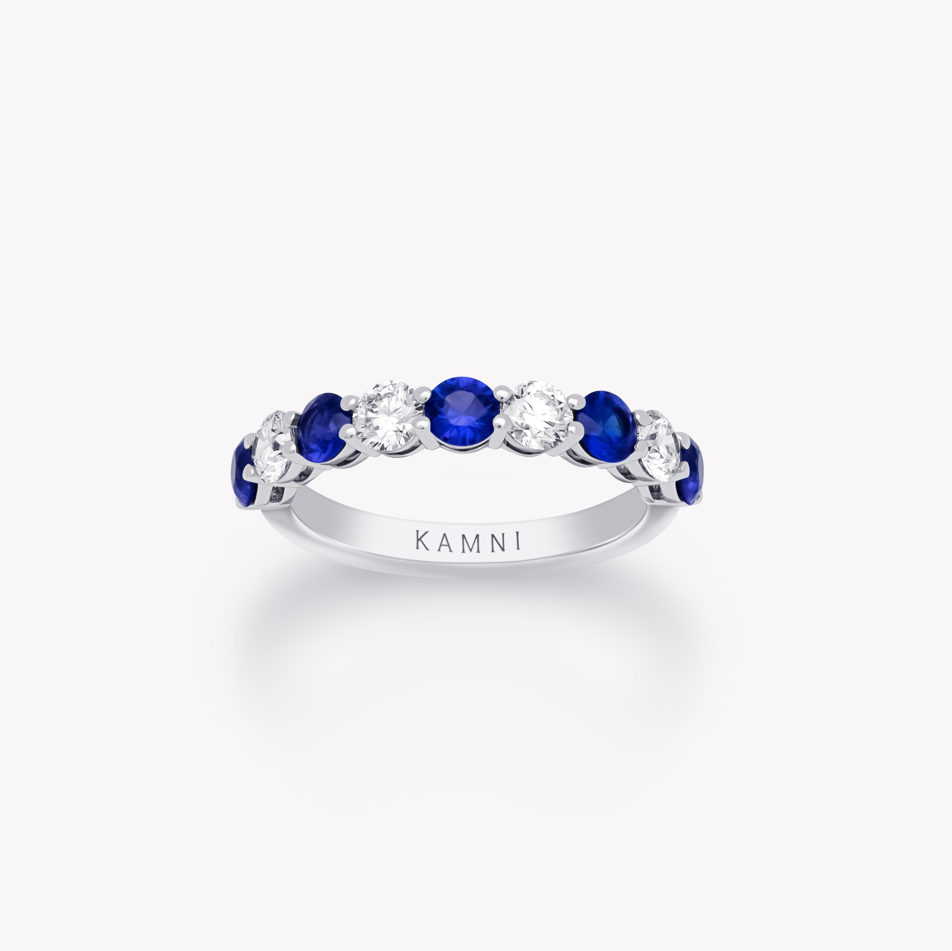 ROUND CUT SAPPHIRE AND DIAMOND RING