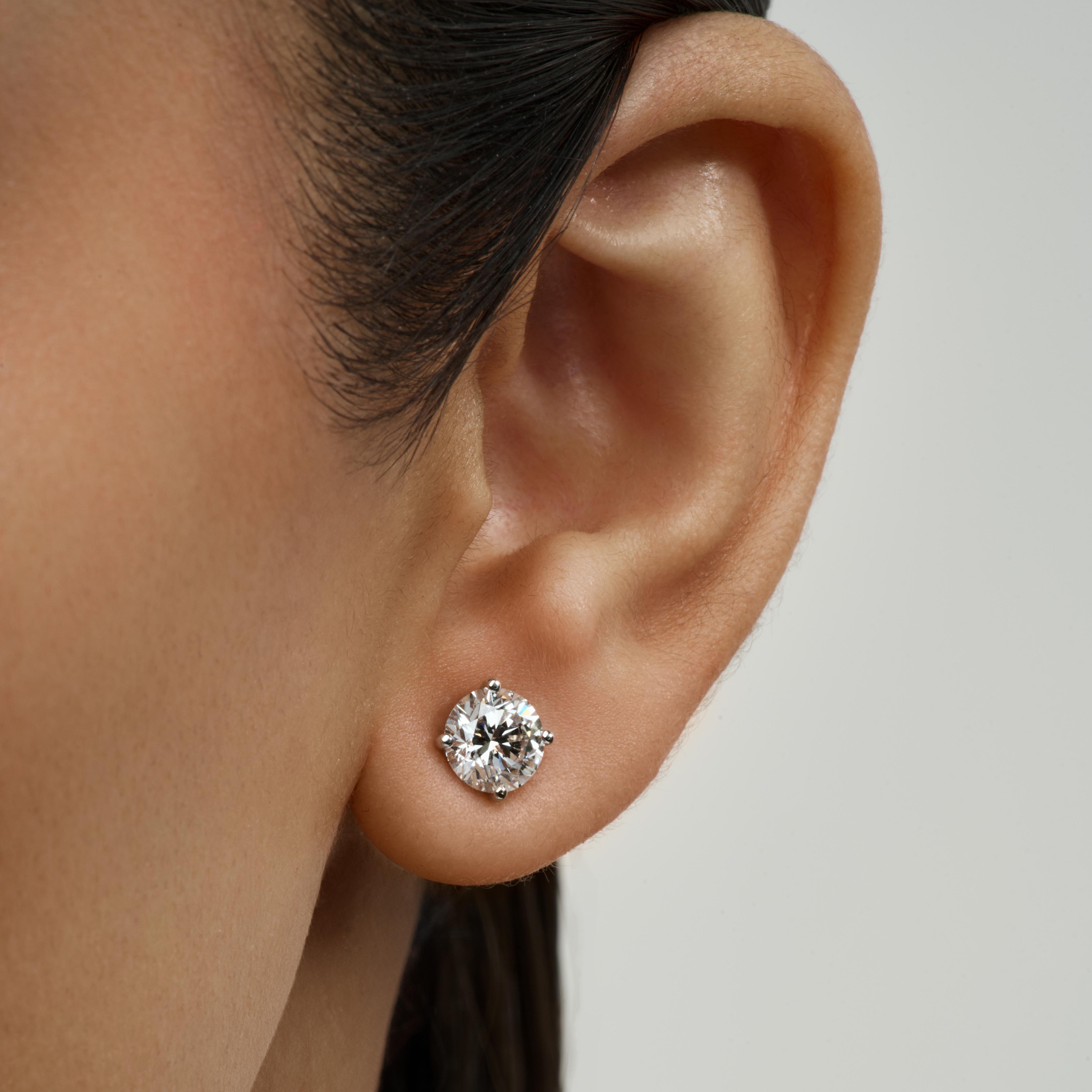 ROUND DIAMOND TRANSFORMER STUD EARRINGS
