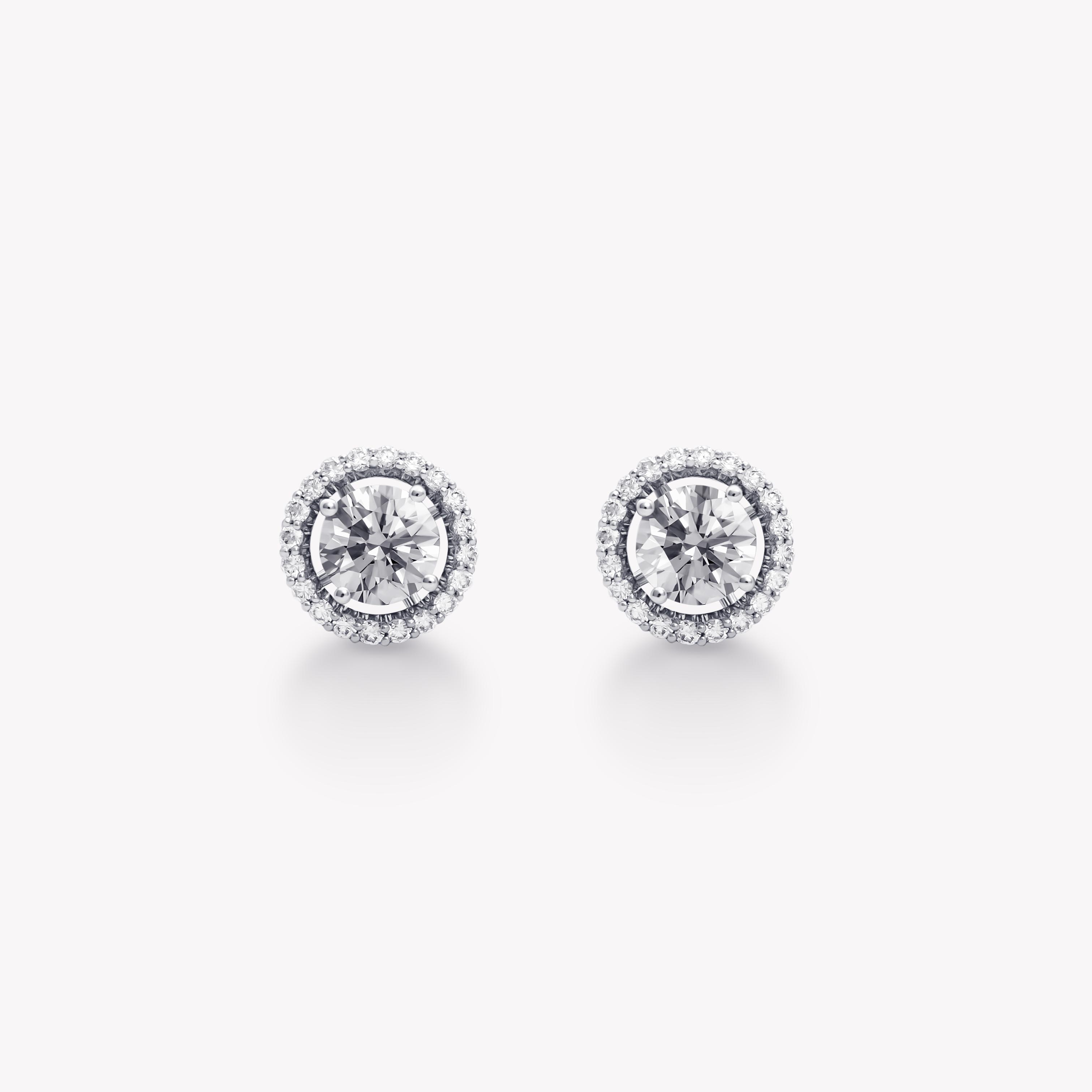 ROUND DIAMOND TRANSFORMER STUD EARRINGS