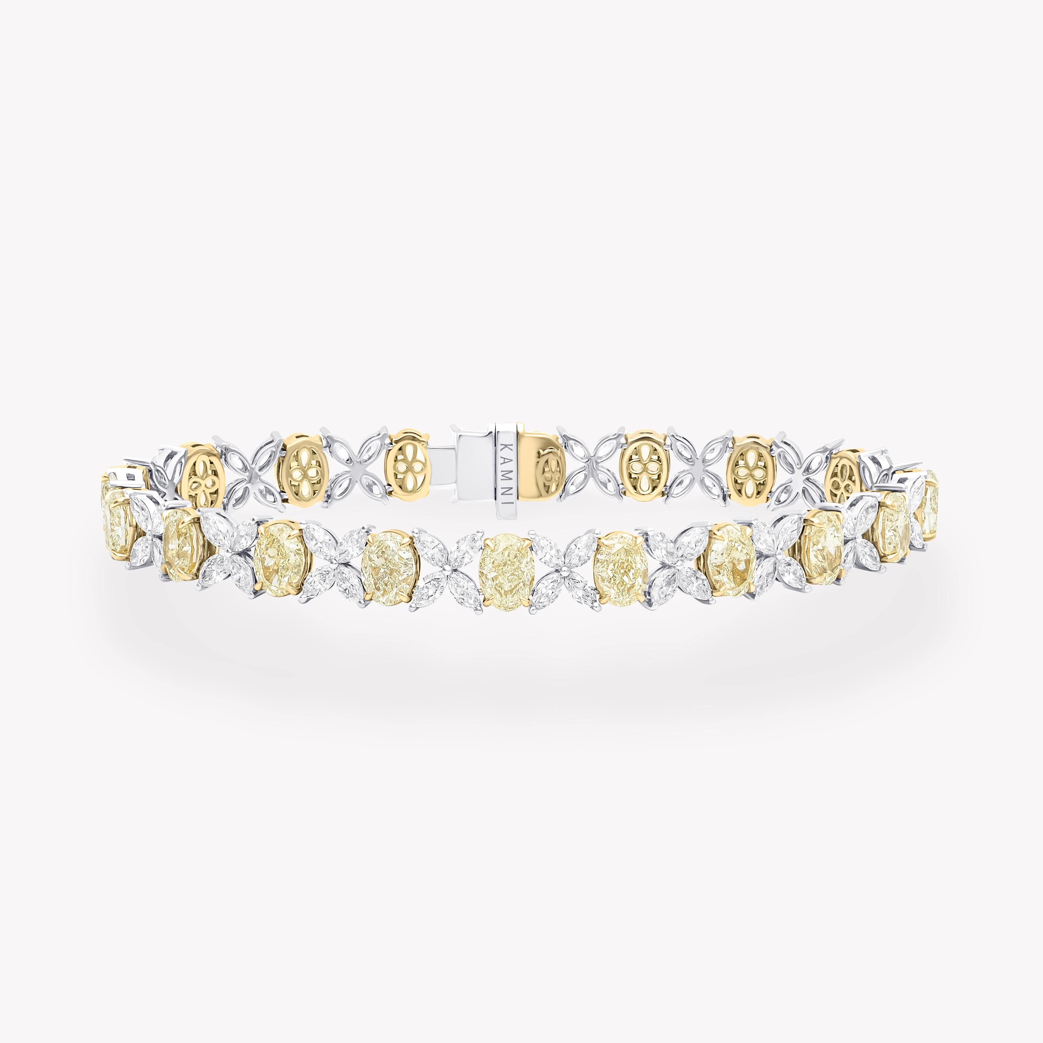 YELLOW OVAL AND MARQUISE DIAMOND BRACELET