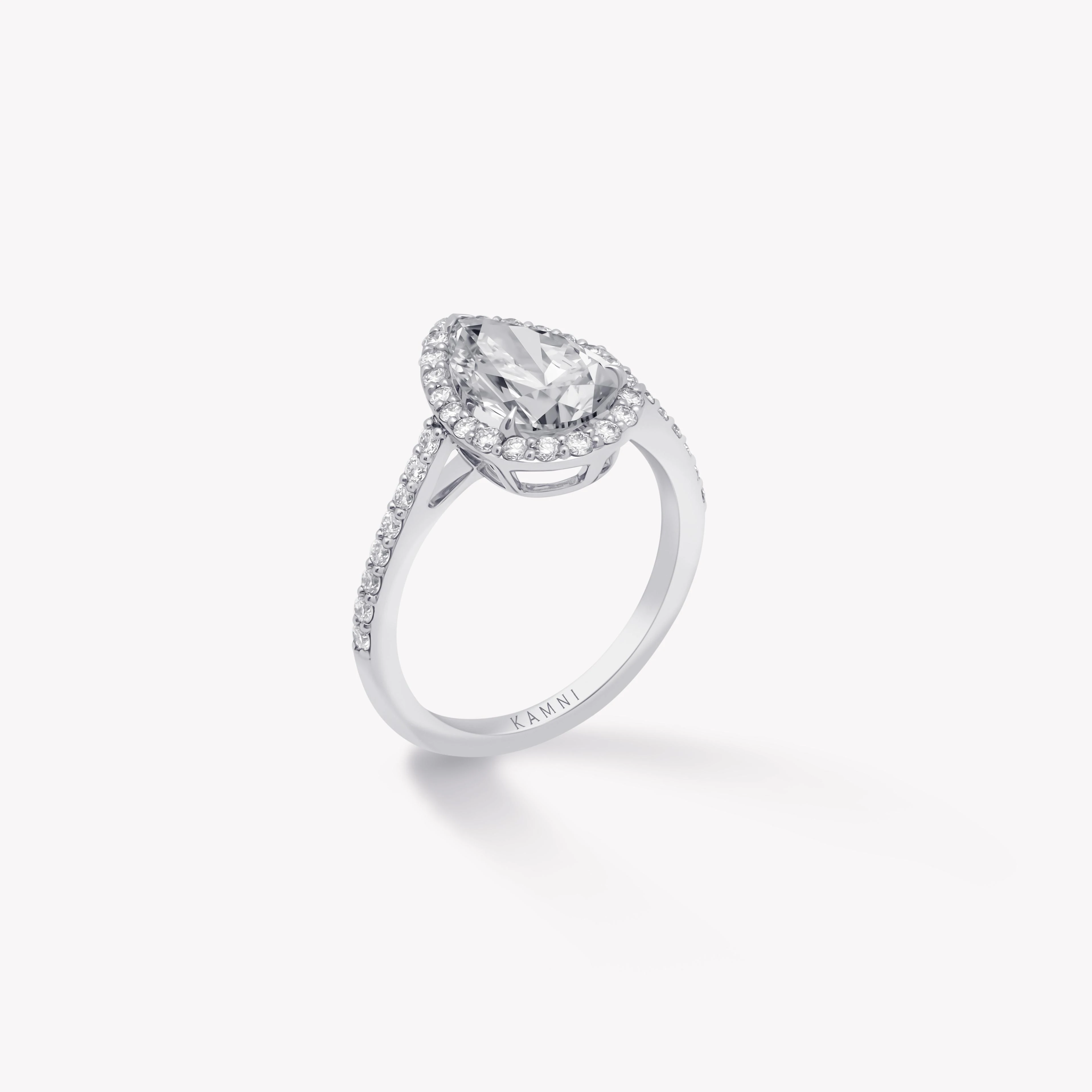PEAR CUT PAVE DIAMOND RING