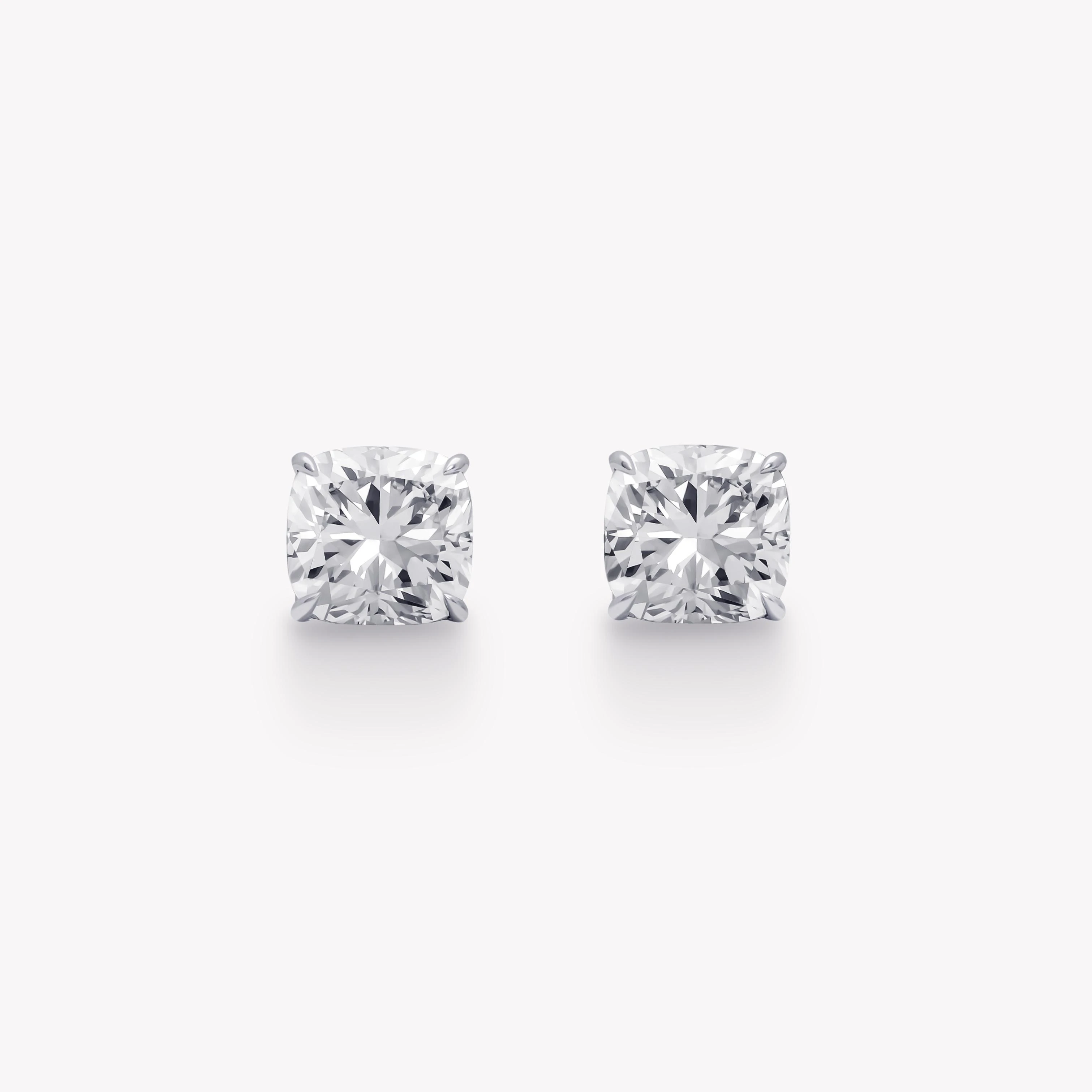 CUSHION DIAMOND STUD EARRINGS