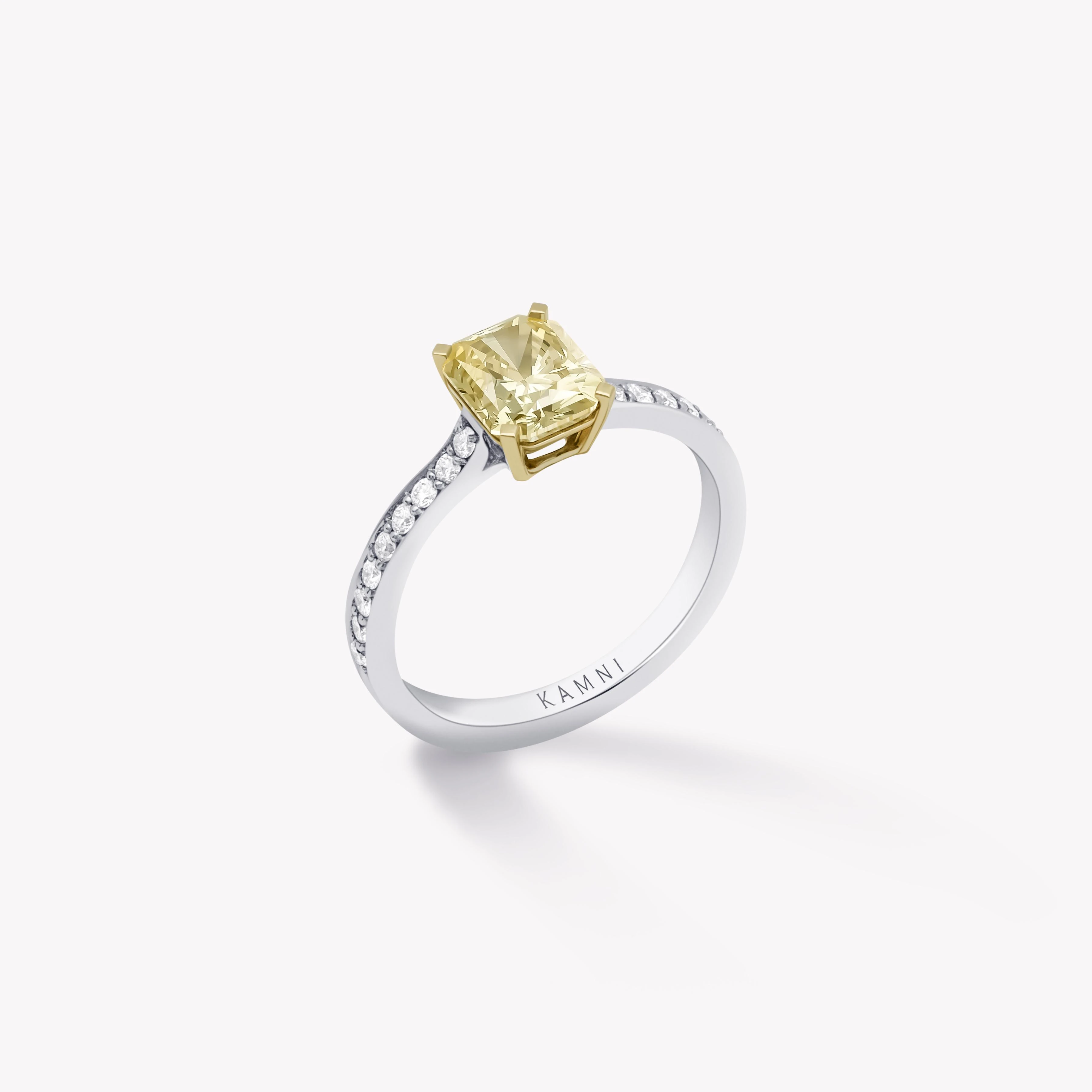 RADIANT CUT YELLOW DIAMOND RING