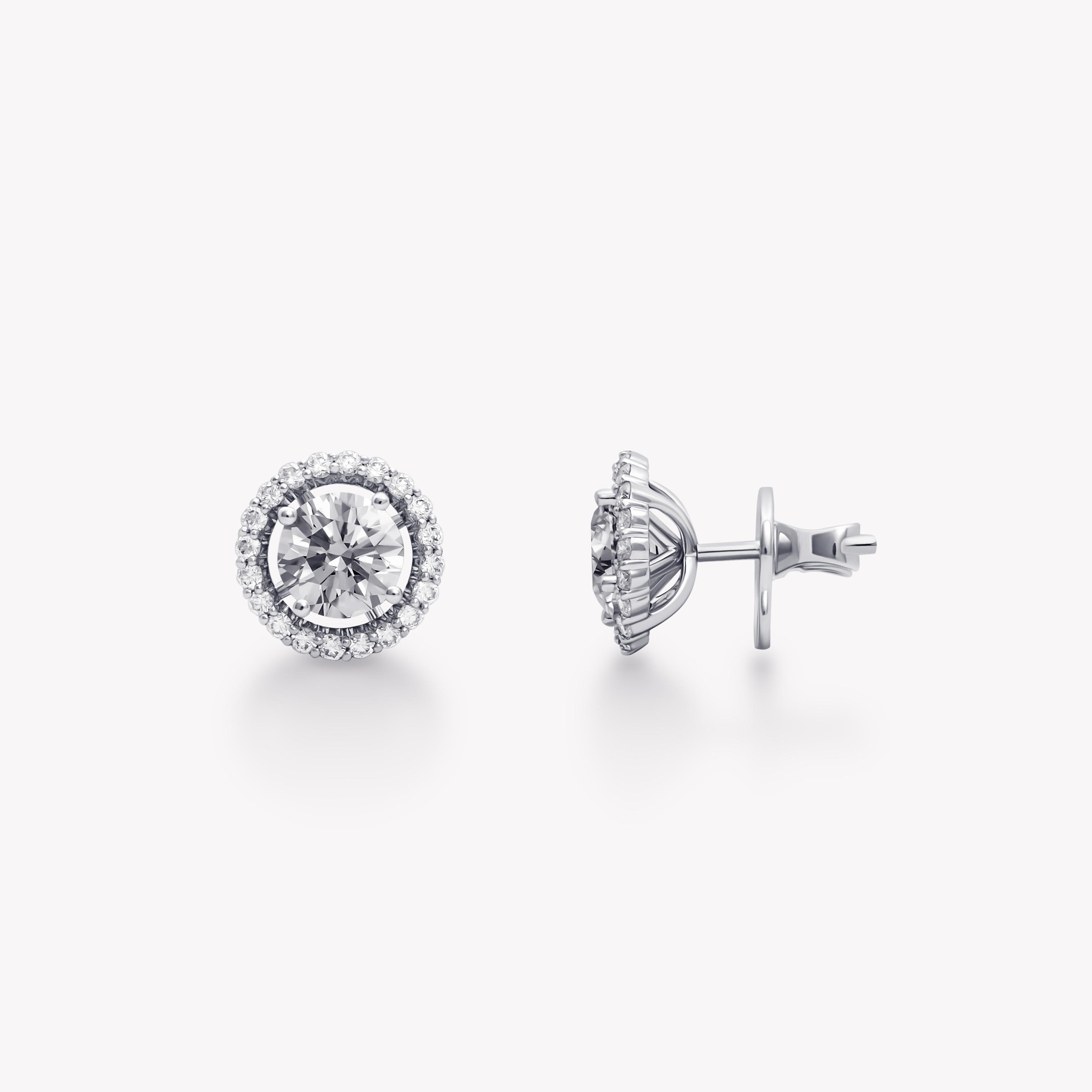 ROUND DIAMOND TRANSFORMER STUD EARRINGS