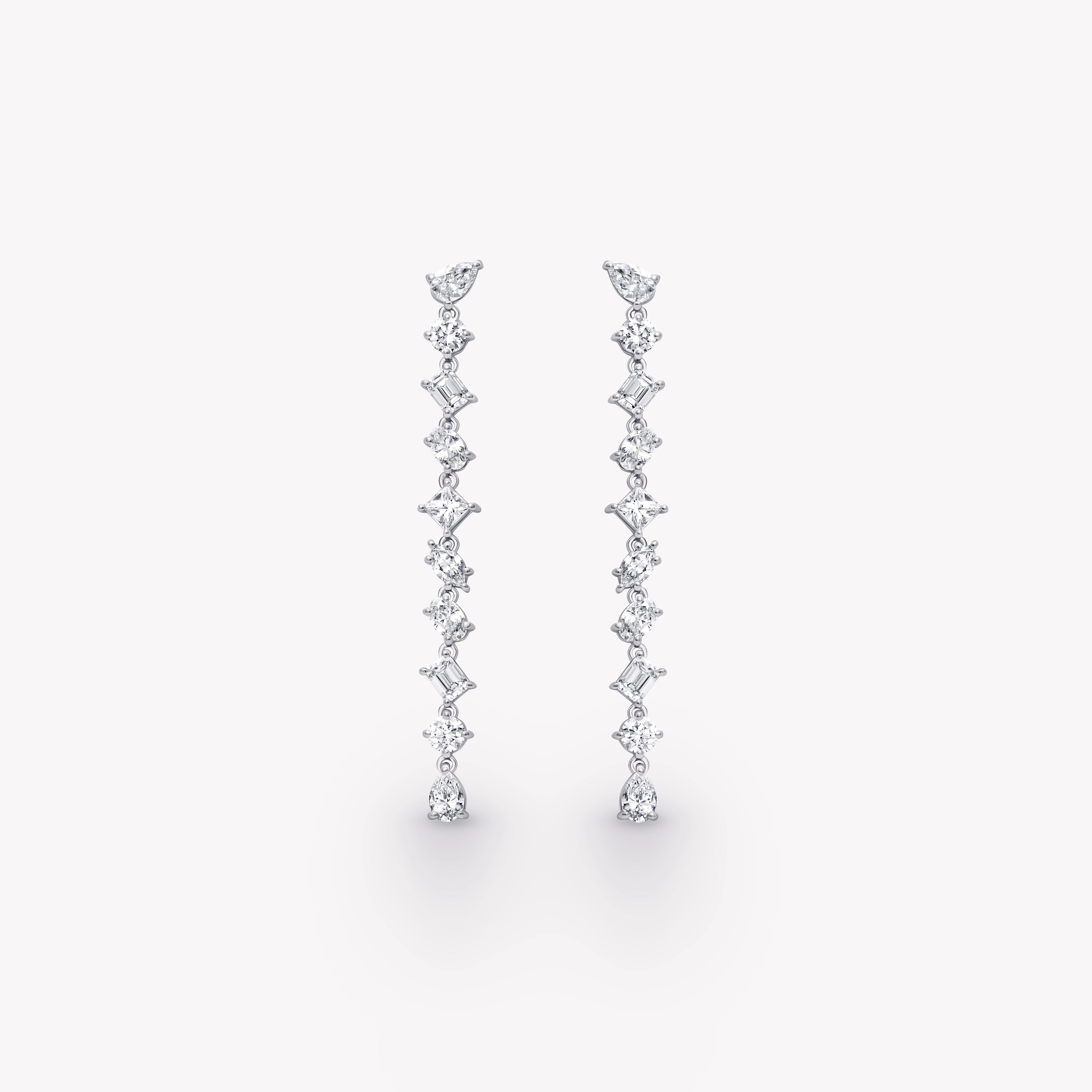 MULTI-SHAPE DIAMOND DROP EARRINGS