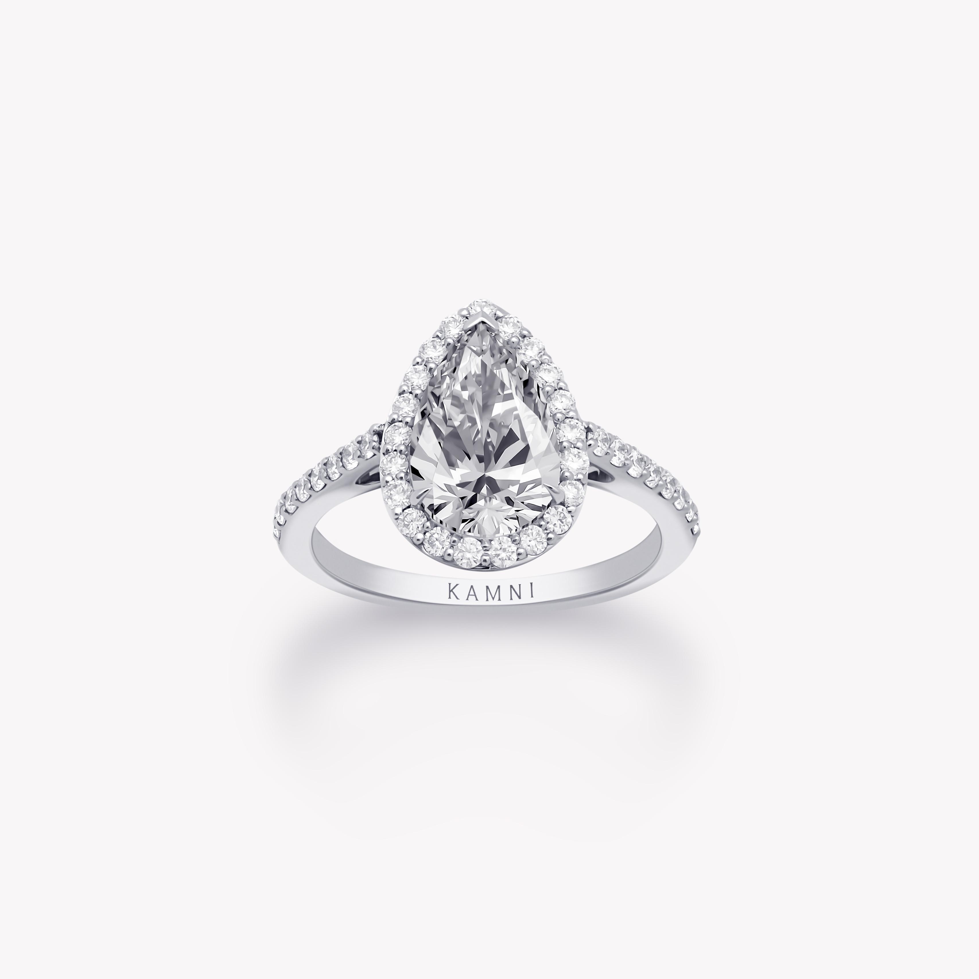 PEAR CUT PAVE DIAMOND RING